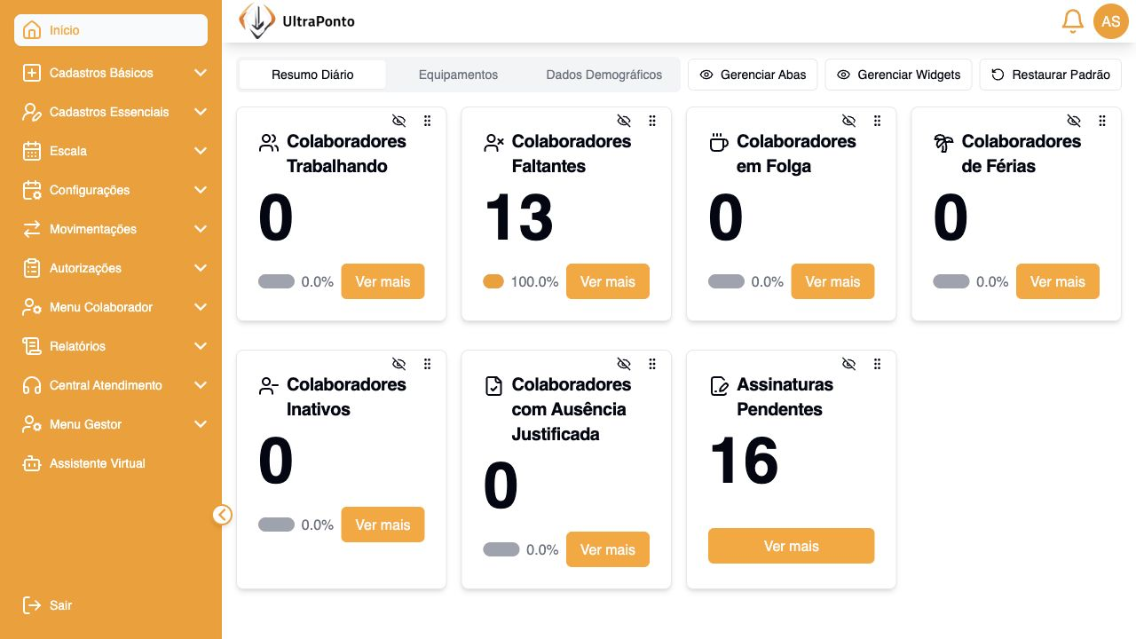 Dashboard UltraPonto